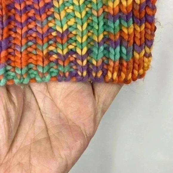 SHEIN Multi Color Crop  Cardigan Long Sleeves Loose Knit/Crochet Size USA 4 - Picture 4 of 9